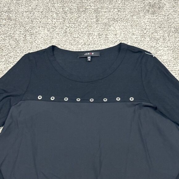 Jason Comfy USA Tunic Top Womens XS Stretch Black Lagenlook J104 USA - Picture 2 of 8